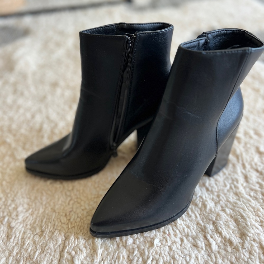 Black high heel ankle boots